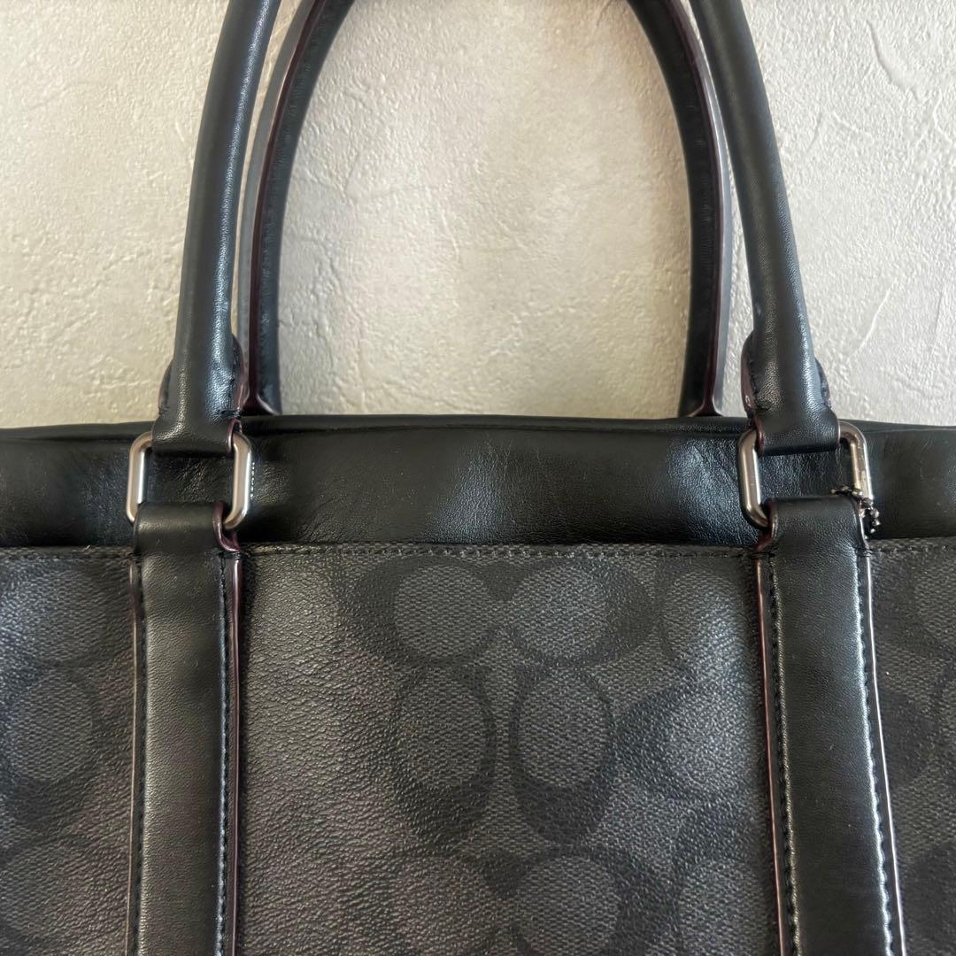 Coach ブラックレザーボストンバッグ　メンズ　レディース　コーチ