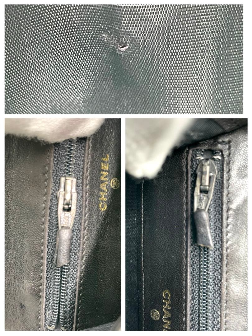 シャネル CHANEL 2つ折り 財布 デカココマーク キャビアスキン フラップ