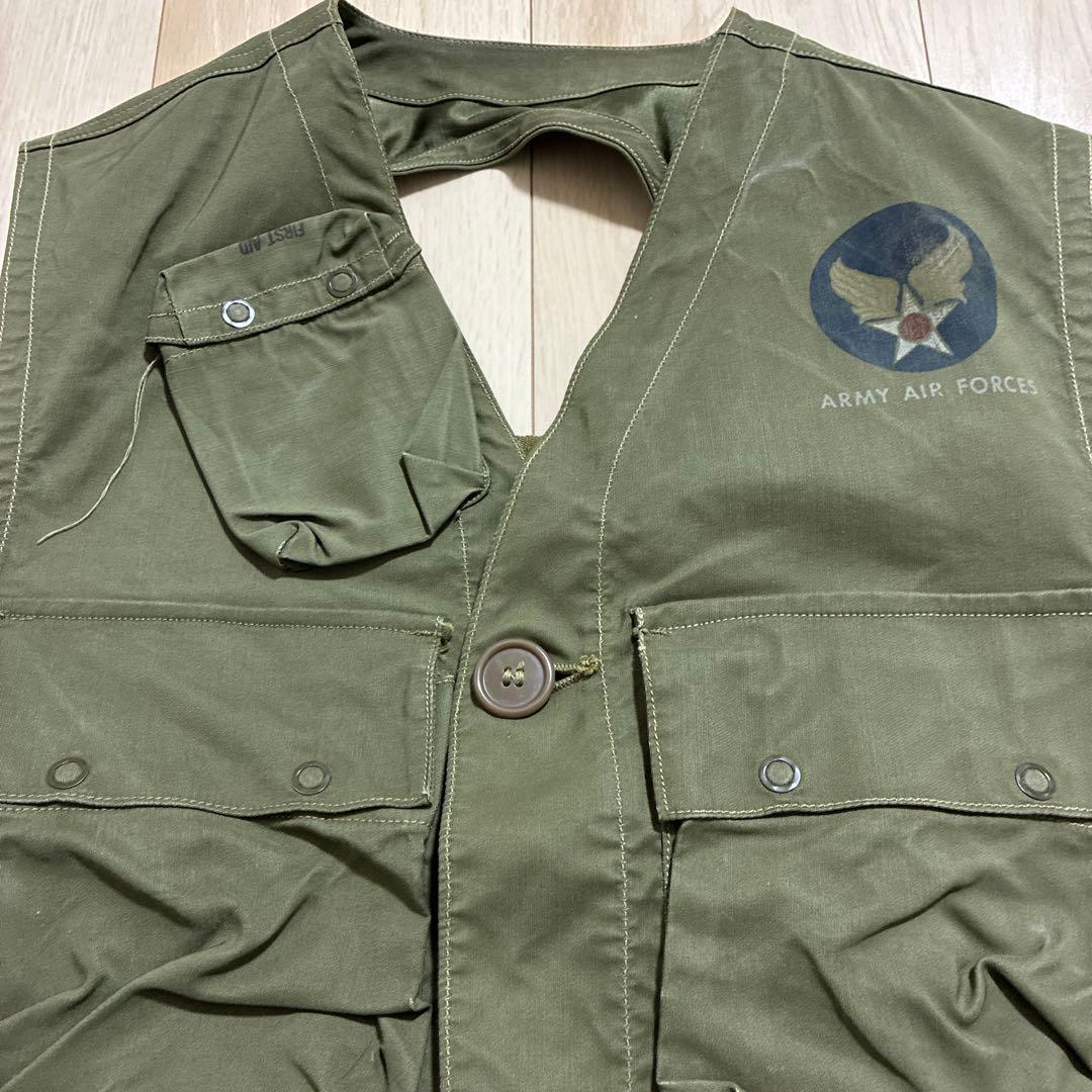 40's army air force c1ベスト　ラジオ　ミリタリー　実物