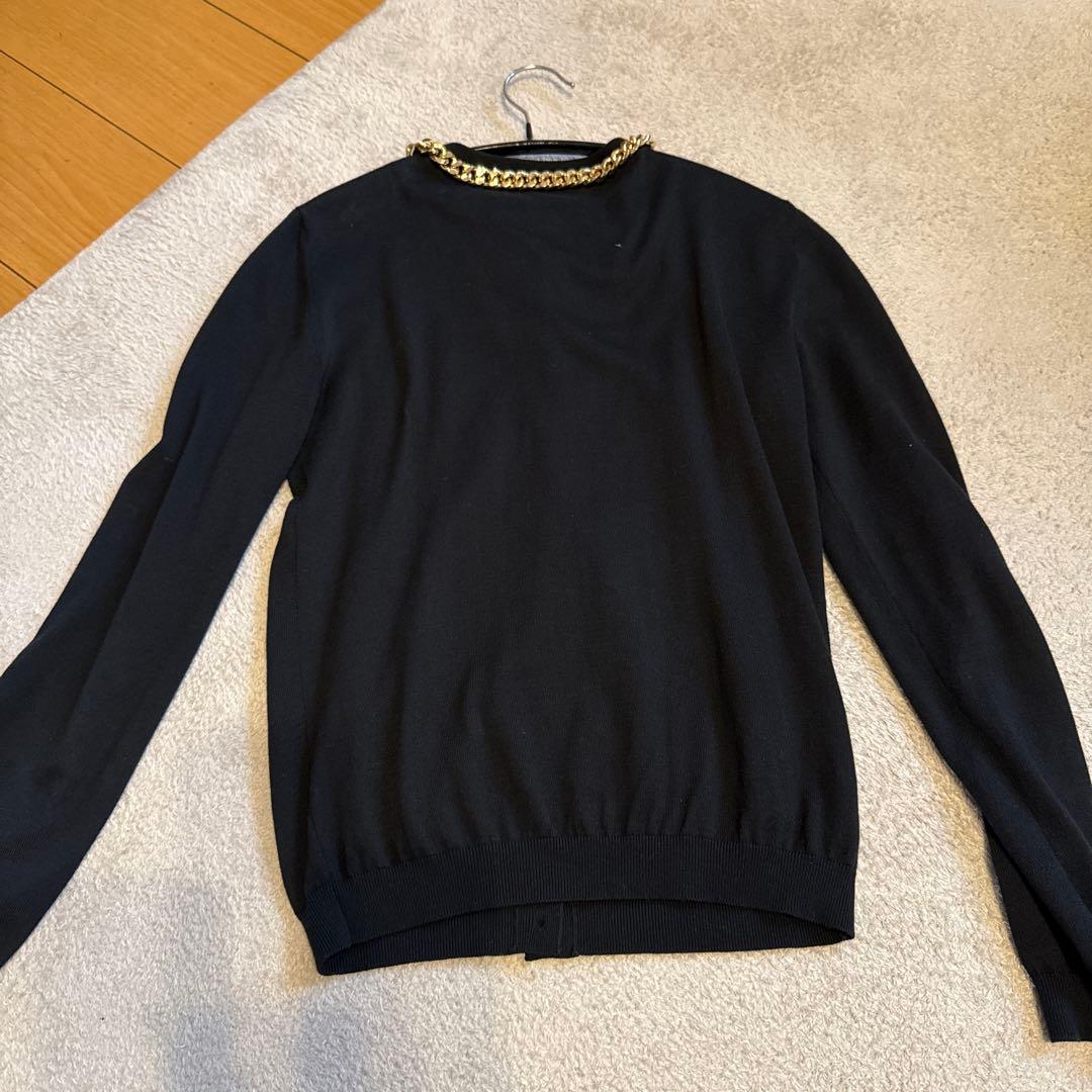 MOSCHINO ブラック カーディガン ネックレス付き