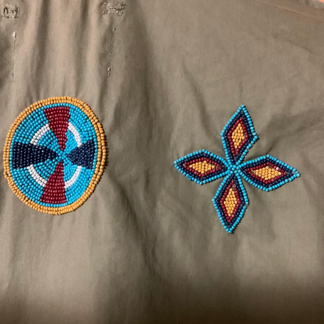 ラルフローレン　カーキ色 刺繍付き ミリタリージャケット