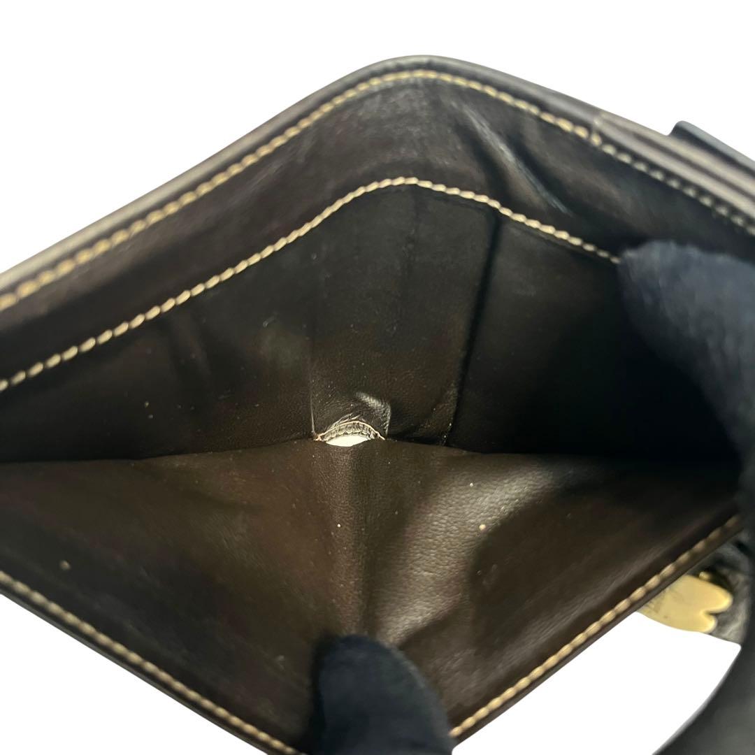 希少✨グッチ ２つ折り財布 ラブリーハート GGキャンパス レザー ブラウン