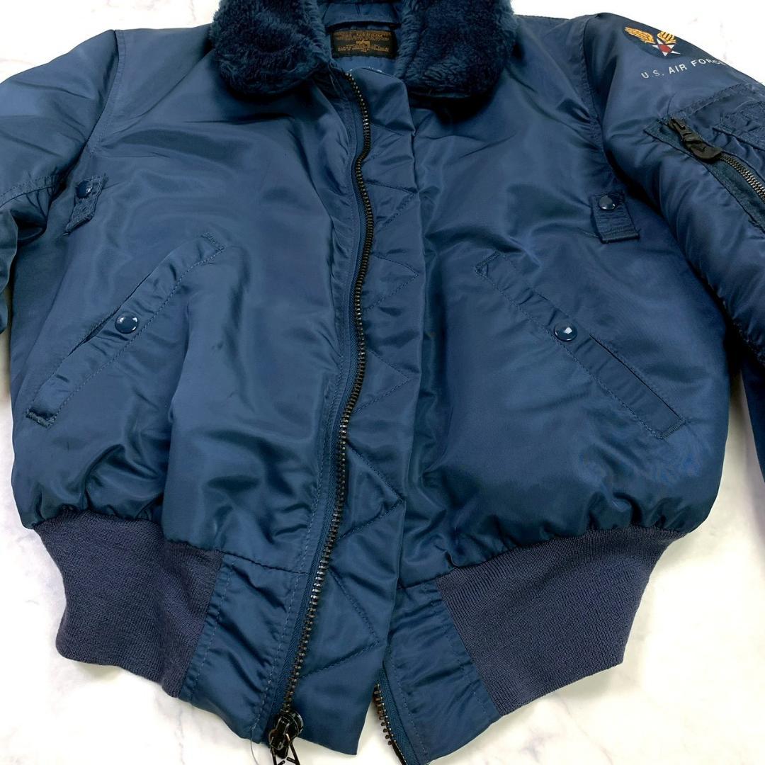 50s復刻★ USA製 ALPHA B-15C ネイビー M　E129