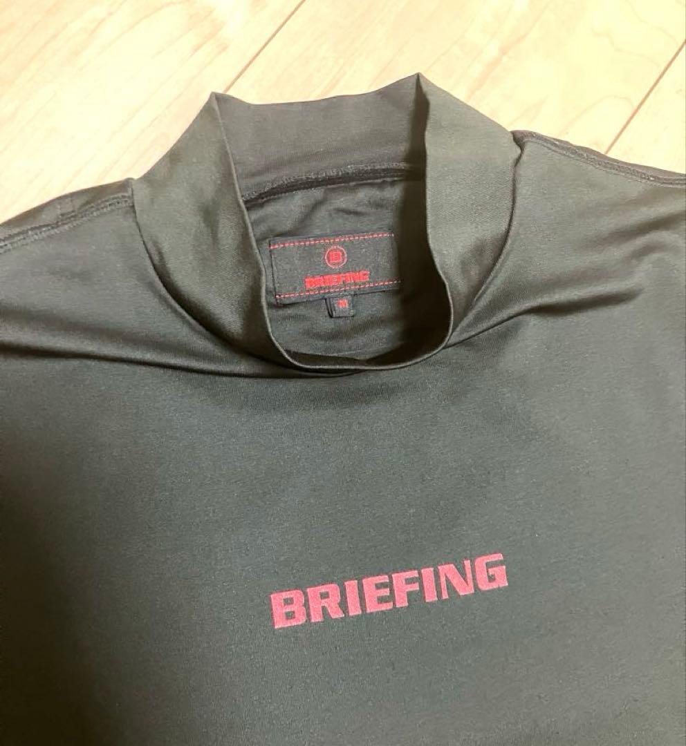【美品】ブリーフィング　BRIEFING モックネックシャツ　ブラック　M