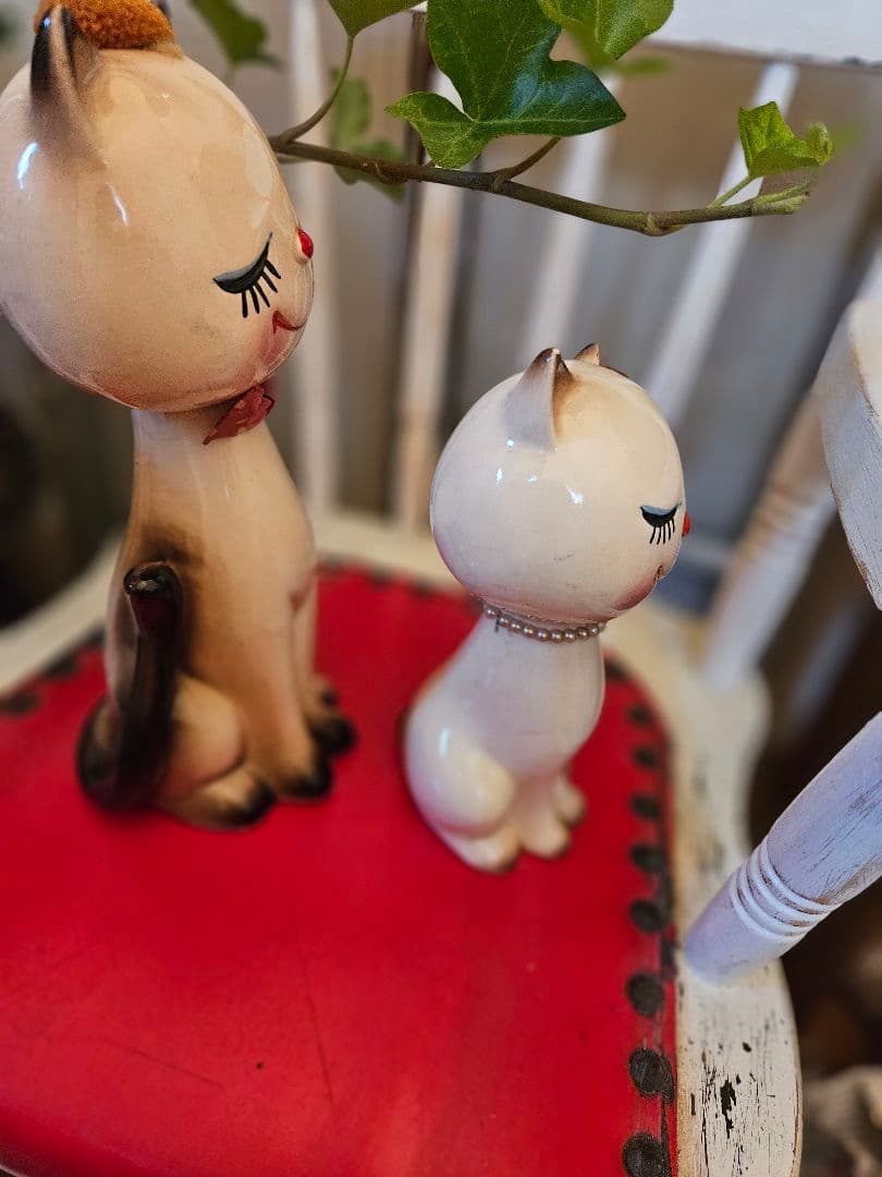 希少　当時物　内藤ルネ？　ねこ 置物　貯金箱　昭和レトロ