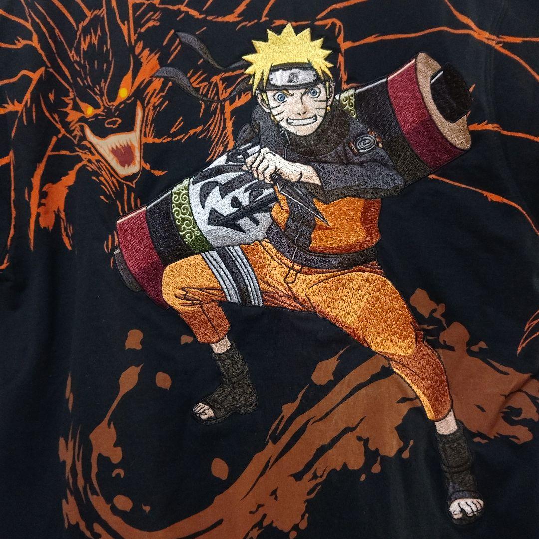 NARUTO ナルト M アニメ Tシャツ ナルト×クラマ 刺繍 絡繰魂