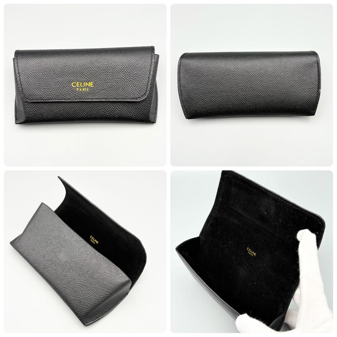 【未使用】CELINE トリオンフロゴ サングラス 黒×グレー ケース付 箱付き