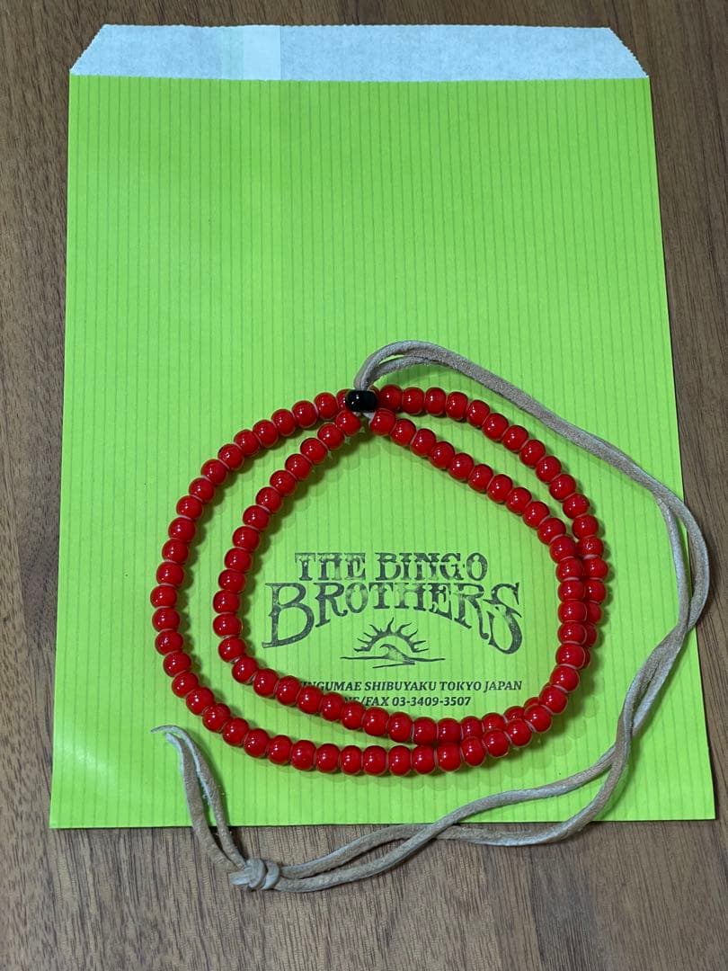【新品】THE BINGO BROTHERS 一連赤ビーズ ホワイトハーツ