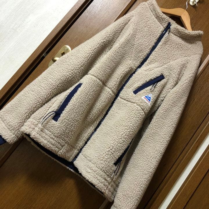 ケープハイツ 新品タグ無し美品 メンズサイズS ベージュ×ネイビー ボアブルゾン