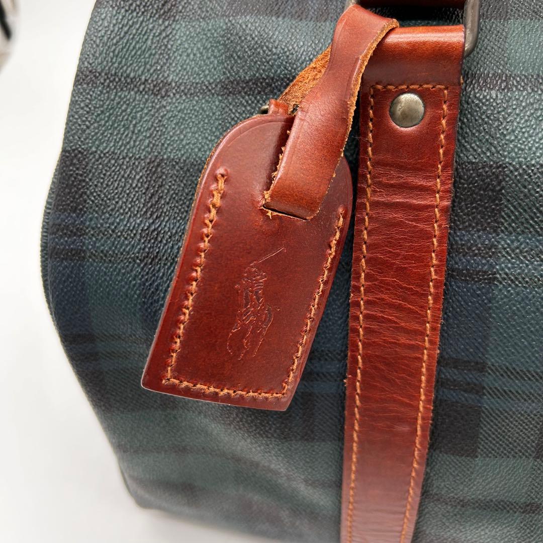 【美品】ポロラルフローレン ミニボストンバッグ ブラックウォッチ 35cm