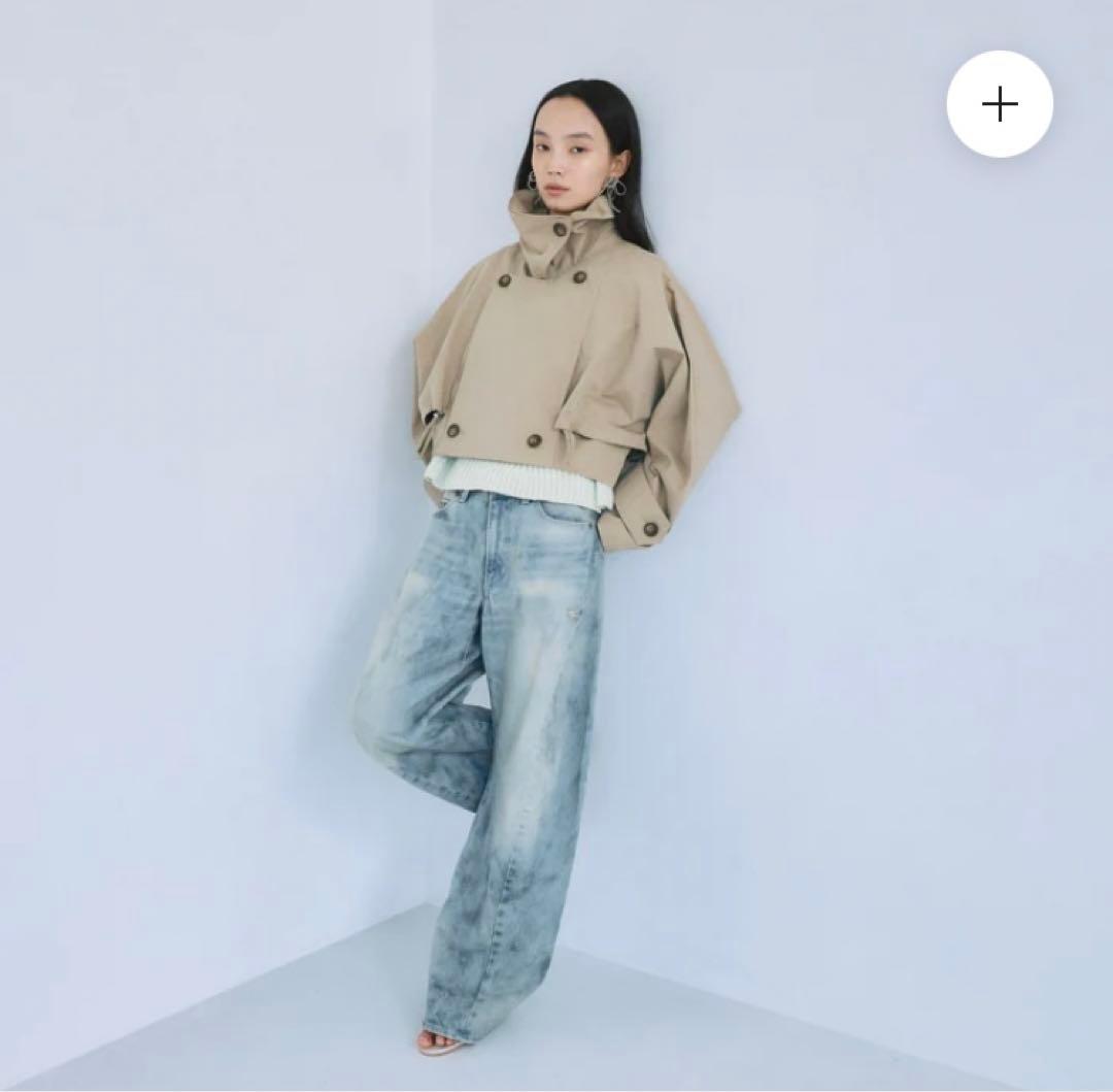 Multi collarショートトレンチコート　ベージュ