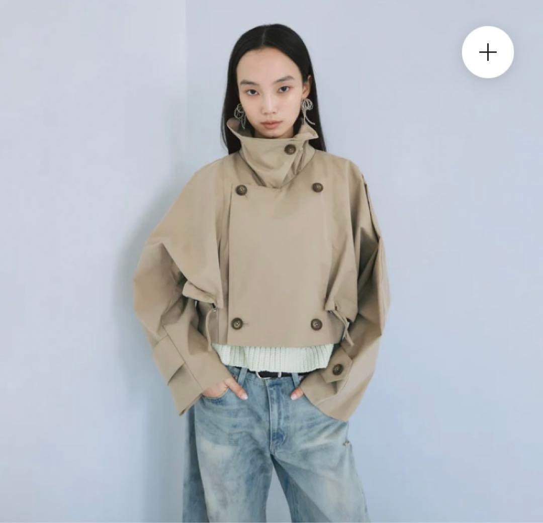 Multi collarショートトレンチコート　ベージュ