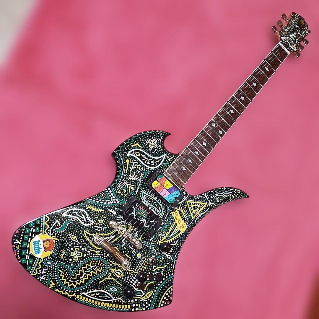 【良・美品】アメーバペイント・hideモデル。モッキンバードエレキギター。