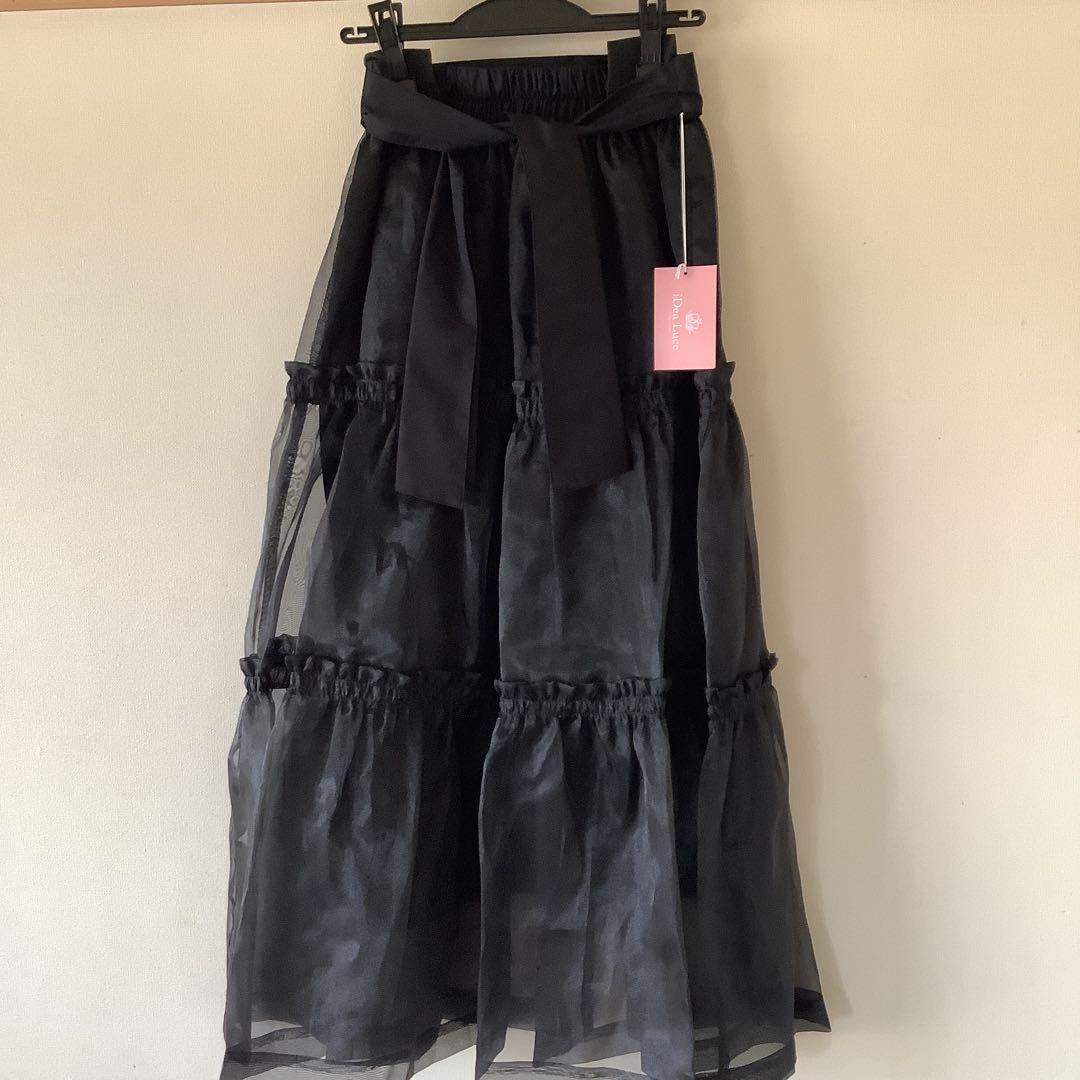 新品未使用タグ付き♡イデアルーチェスカート♡シースルーチュールティアードスカート