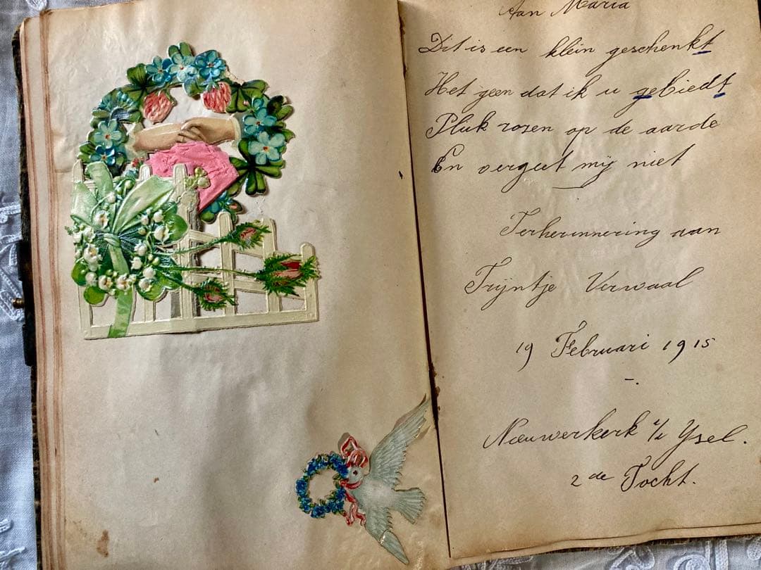 アンティーク クロモス ブック 薔薇 エンジェル 1910年代 本 クロモブック