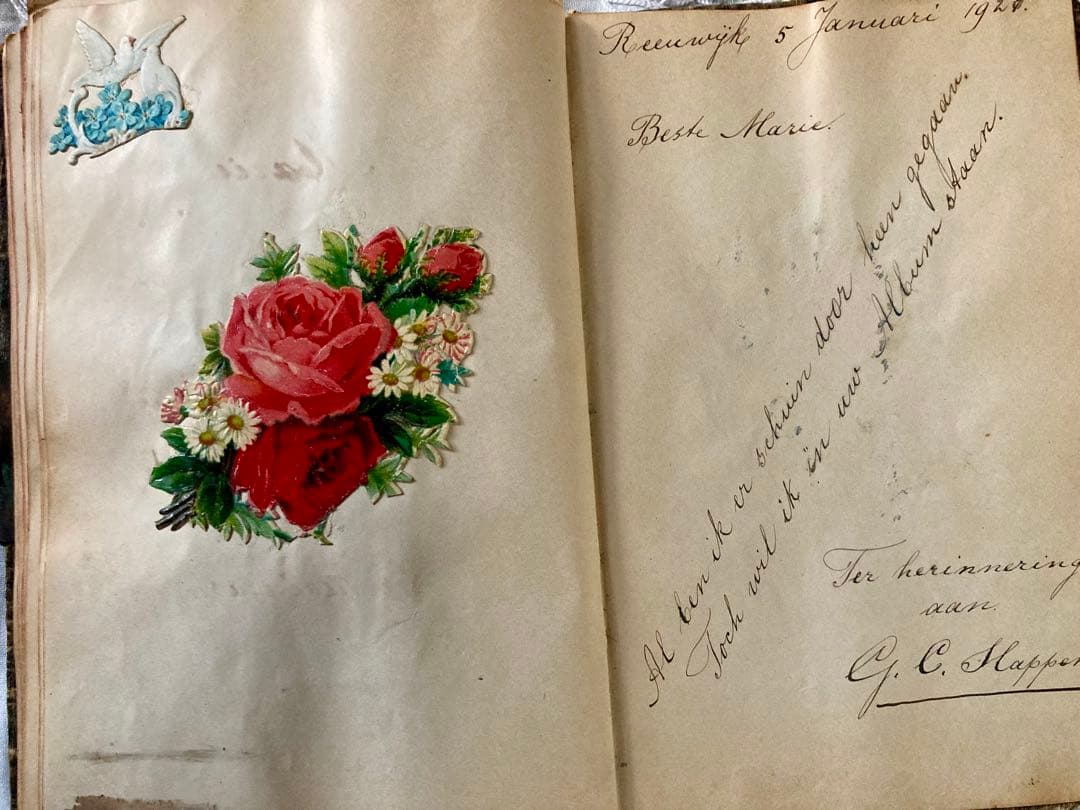 アンティーク クロモス ブック 薔薇 エンジェル 1910年代 本 クロモブック