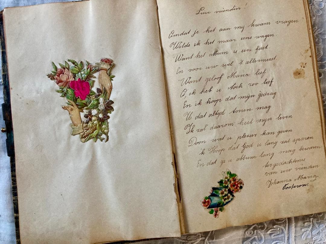 アンティーク クロモス ブック 薔薇 エンジェル 1910年代 本 クロモブック