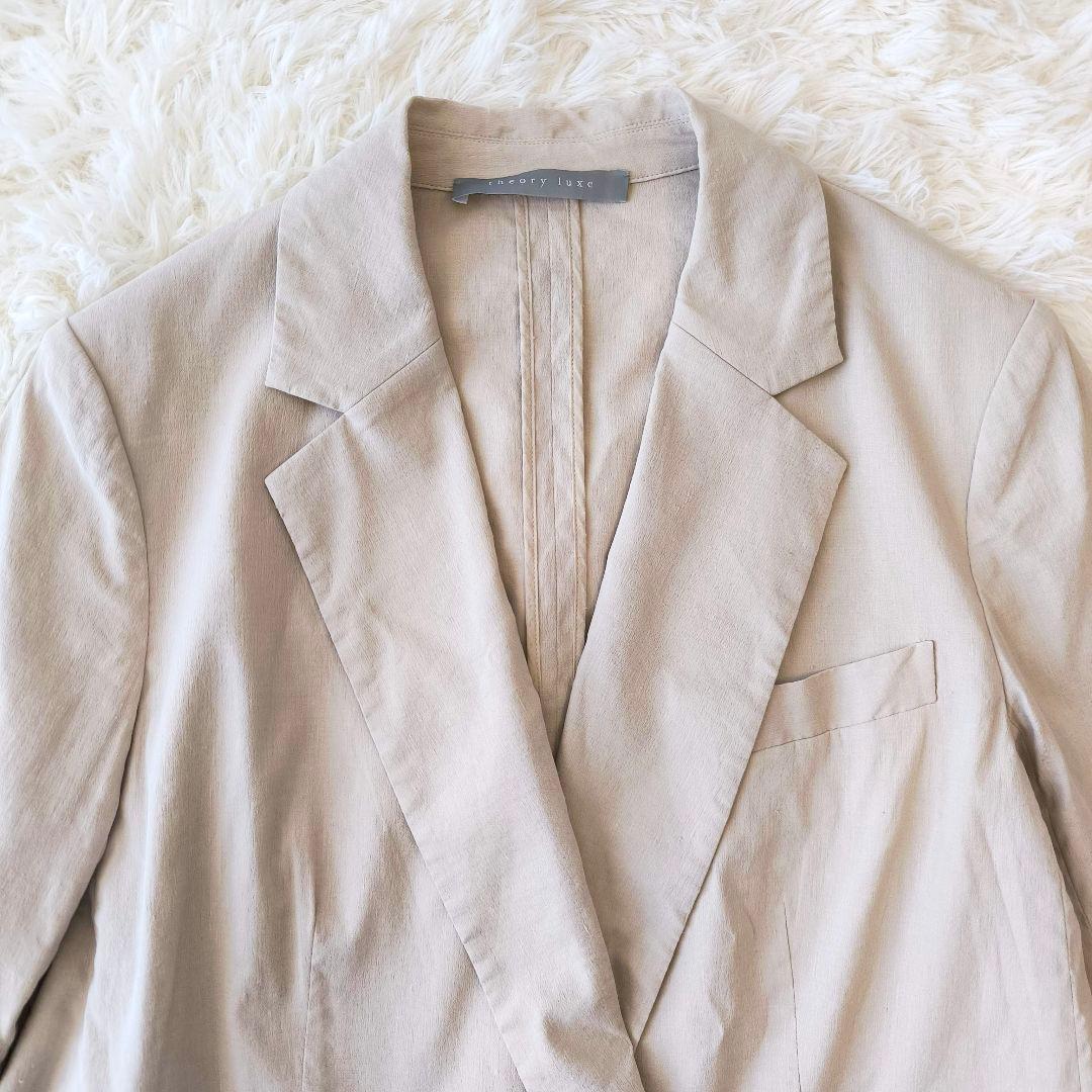 Theory luxe リネン ダブル ジャケット ベージュ