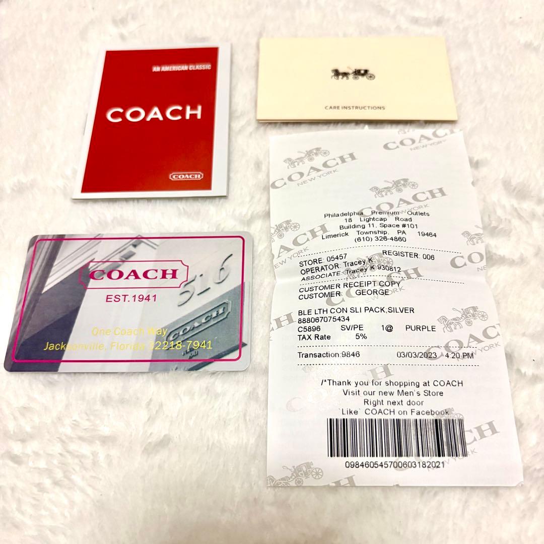 ★新品★ COACH 二つ折り財布　シグネチャー　パープル