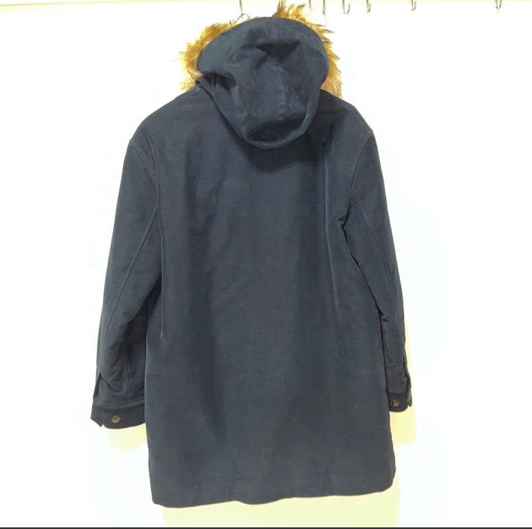 A.P.C. ネイビー ファー付きモッズコート