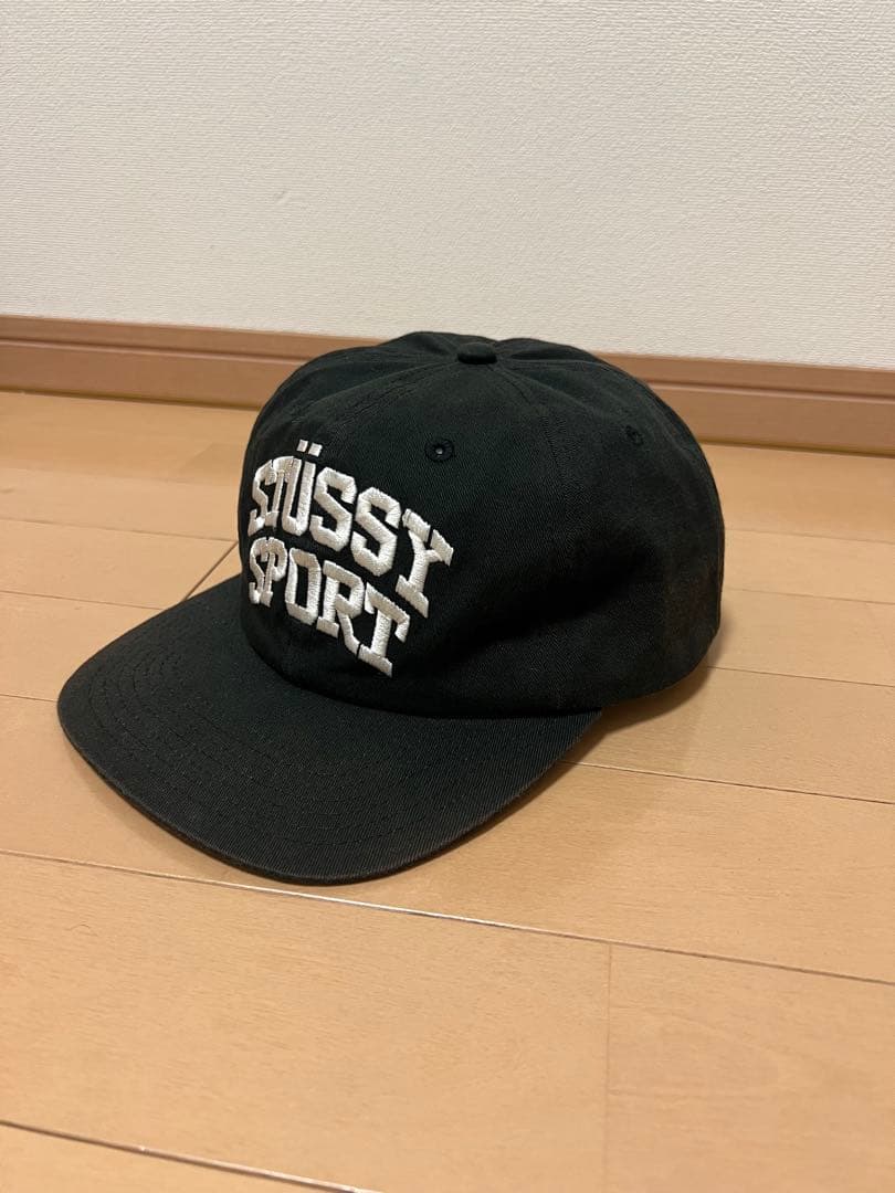 STÜSSY SPORT ブラックキャップ STUSSYベースボールキャップ