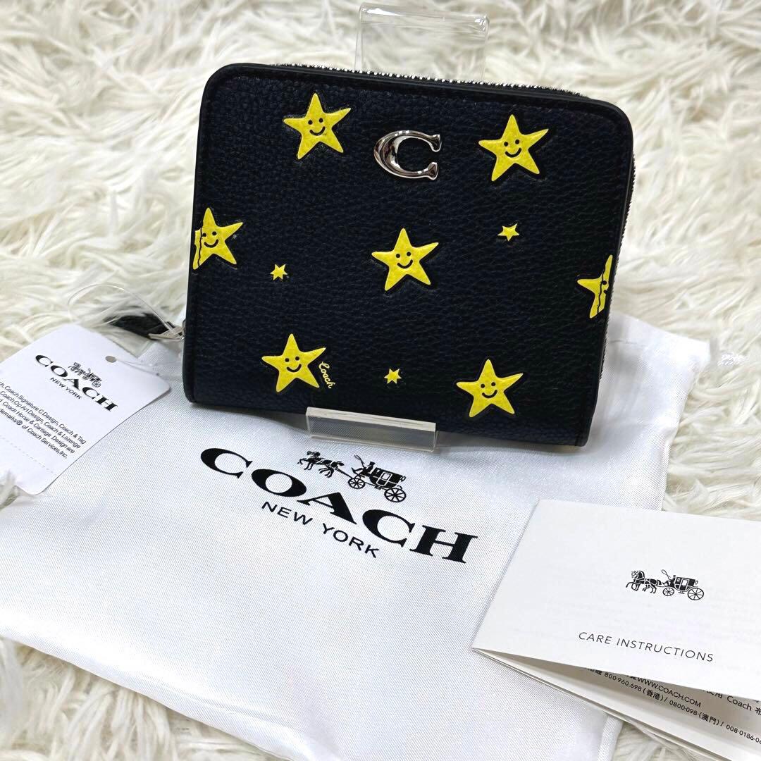 【新品未使用】COACH コズミック コーチ ビルフォールド ウォレット 星柄