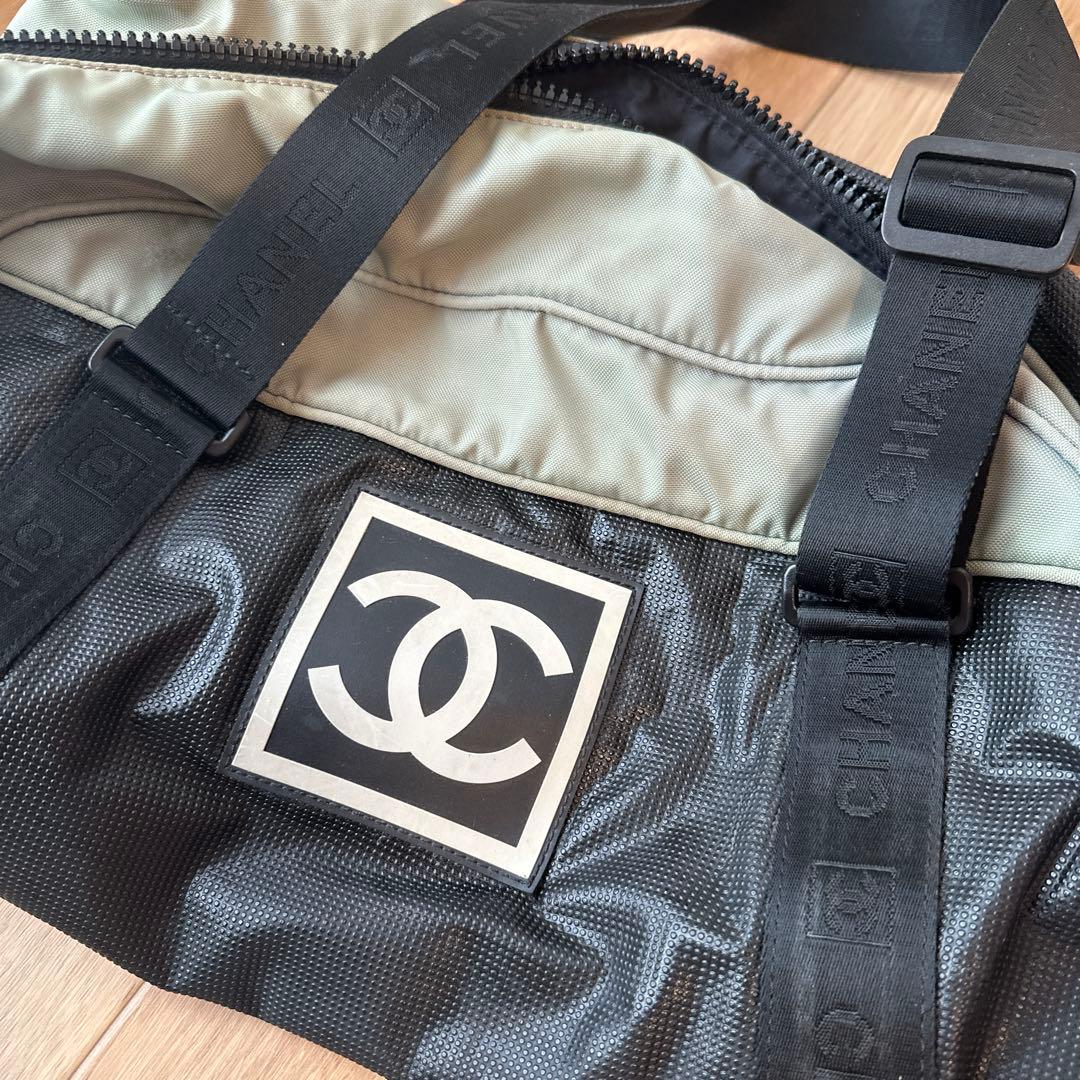 CHANEL ボストンバッグ グレー/ブラック　スポーツライン