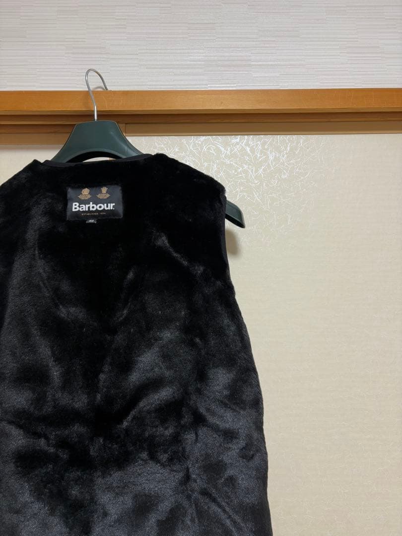 Barbour ファー ベスト サイズ40 バブアー フロントジップ