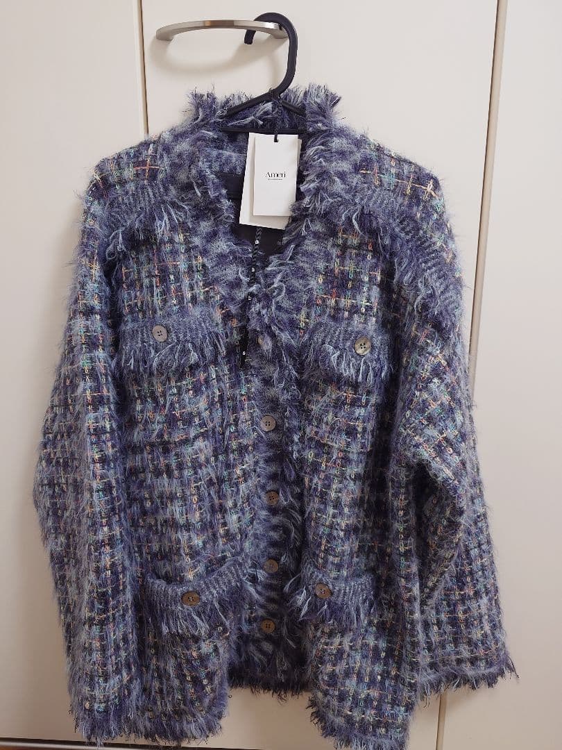 アメリヴィンテージ　TWEED FRINGE KNIT CARDIGAN