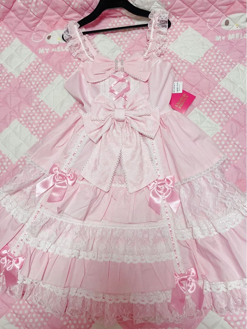 アンジェリックプリテ♡Romantic Ribbonジャンパースカート♡ピンク♡