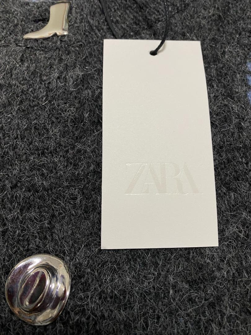 ZARA ジャカードニットボタンカーディガン S 馬柄セーター