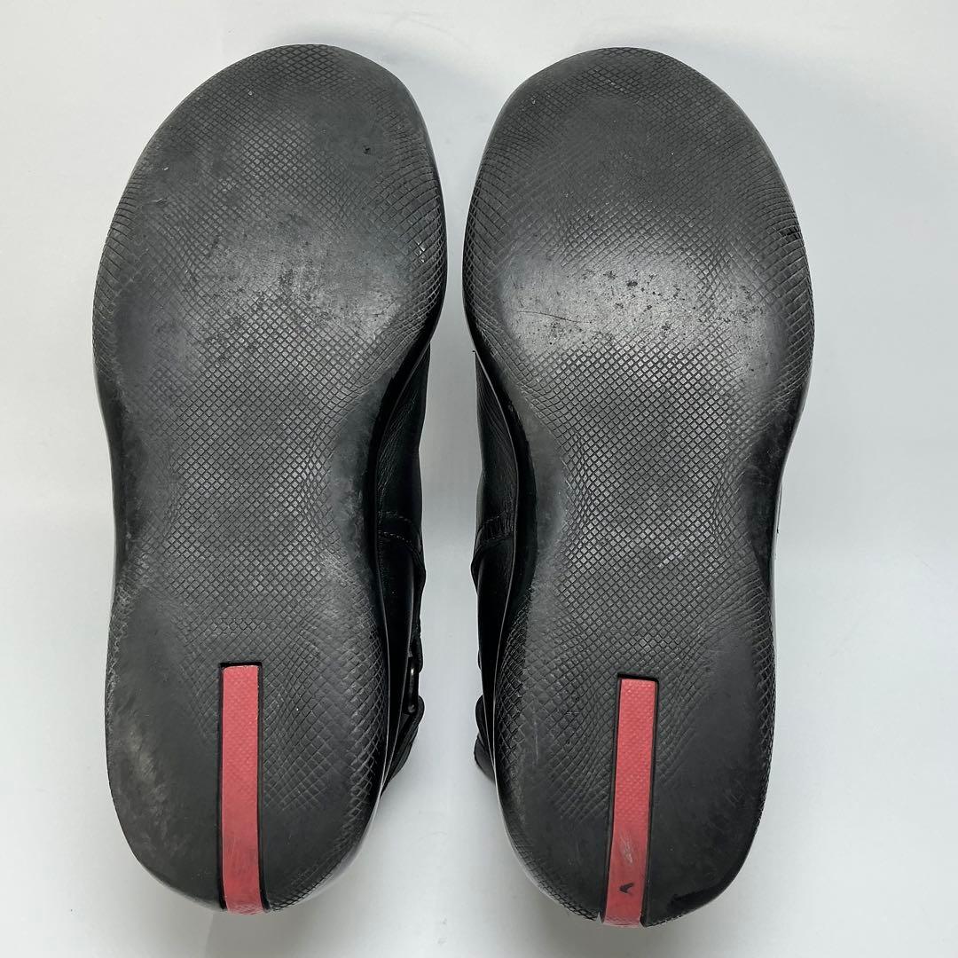 PRADA　ショートブーツ　レザー　ブラック　ベルト　24.5cm