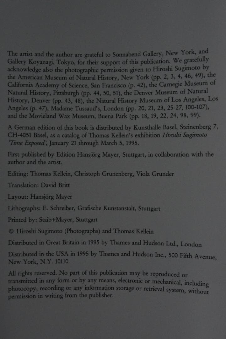 【Hiroshi Sugimoto：TIME EXPOSED】著作直筆サイン美本