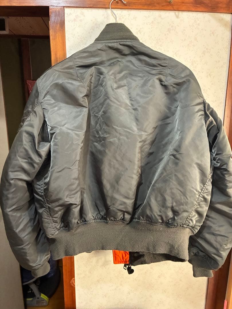 美品★90s USA製 ALPHA MA-1 フライトジャケット カーキ色系XL