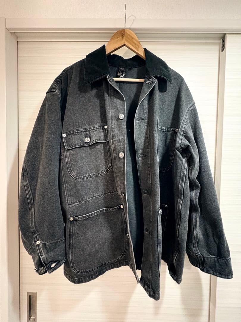 orSlow ルーズフィットカバーオール ブラックデニムストーン