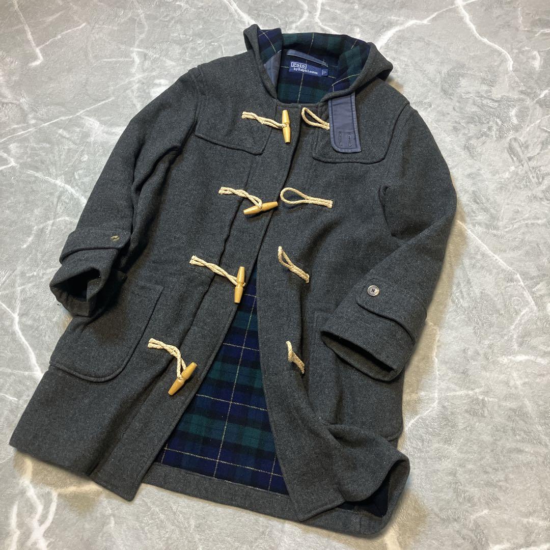 90s ポロバイラルフローレン USA製 ダッフルコート ウール グレー