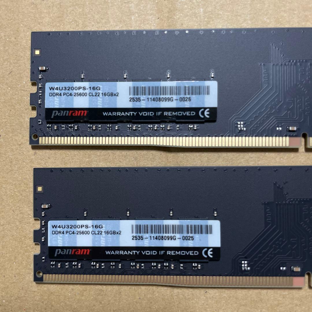 西*村様 CFD Panram DDR4-PC4-25600 CL22(16GB