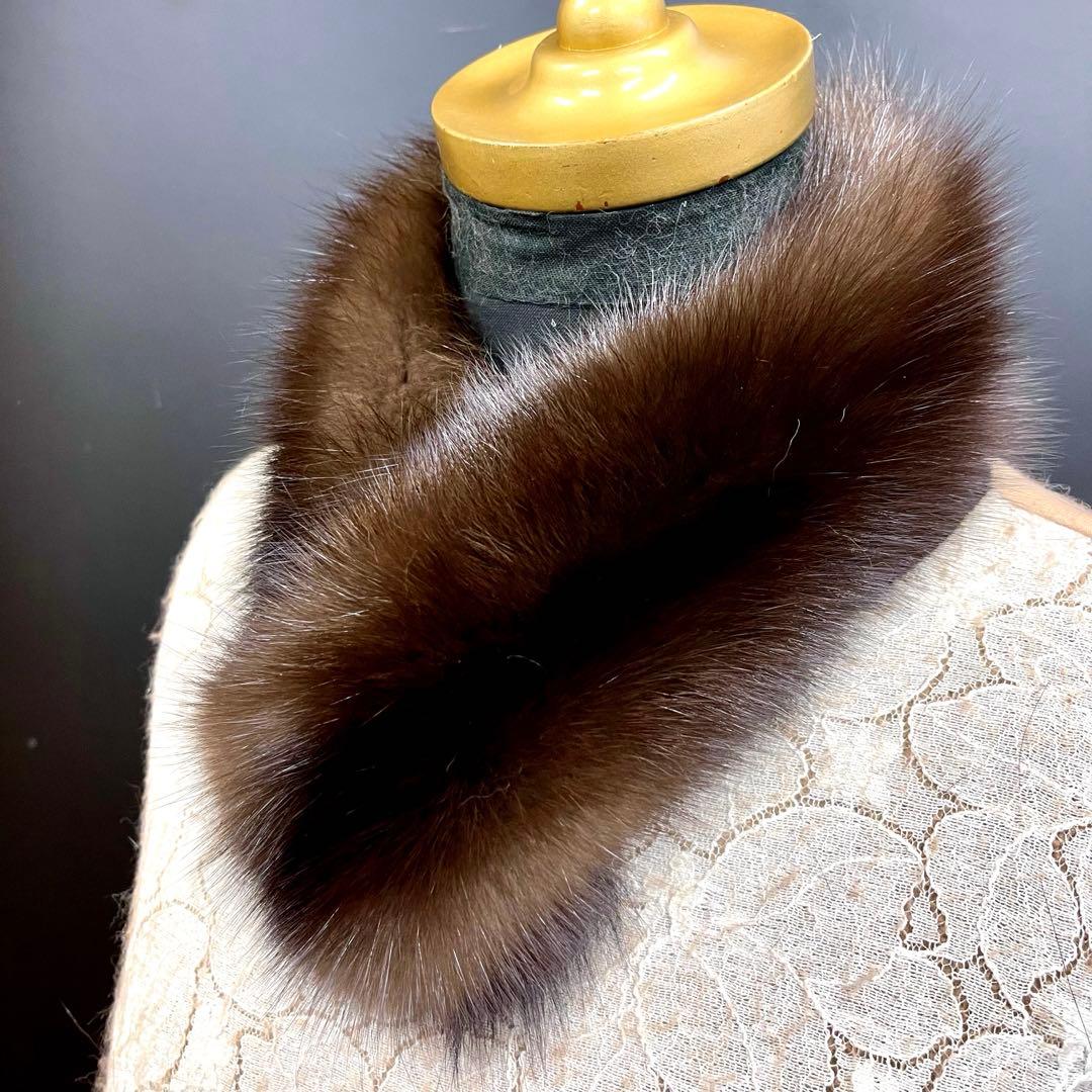 ロシアンセーブル　muffler／高品質　自然色／GAKE日本製❣️