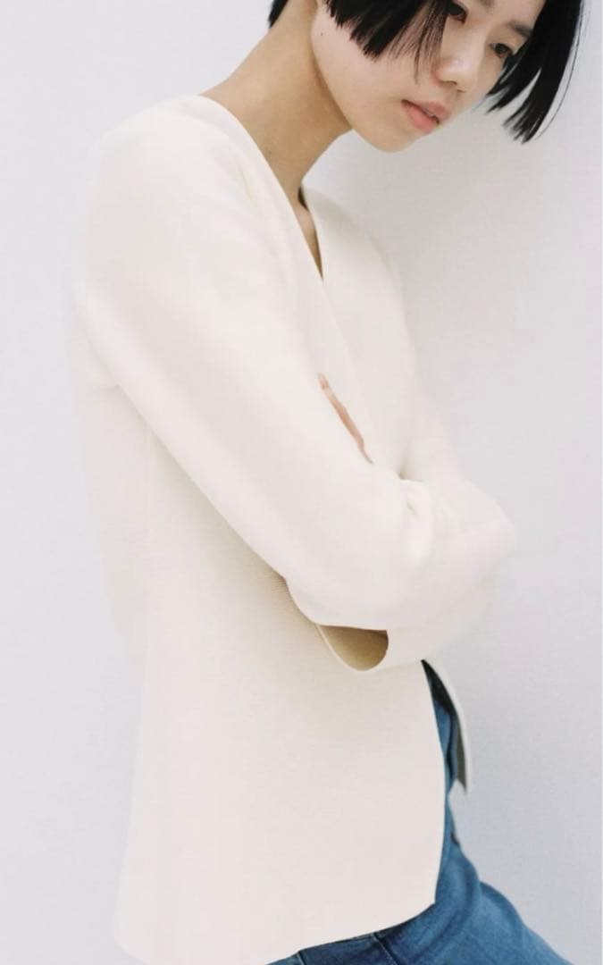 さまのお品【新品】ZARA プレーンニットカーディガン M size