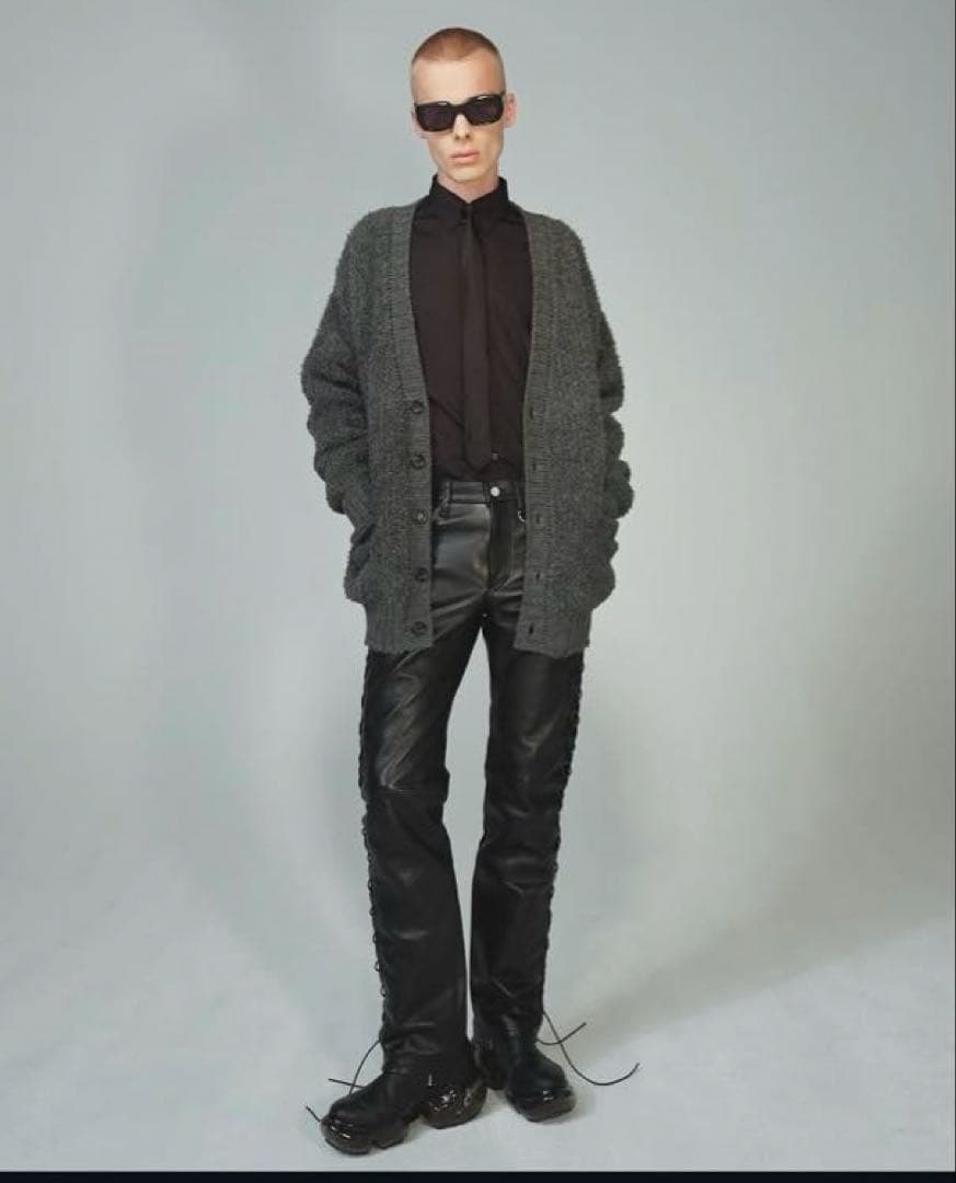 23AW ジョンローレンスサリバン Leather lace-up pants