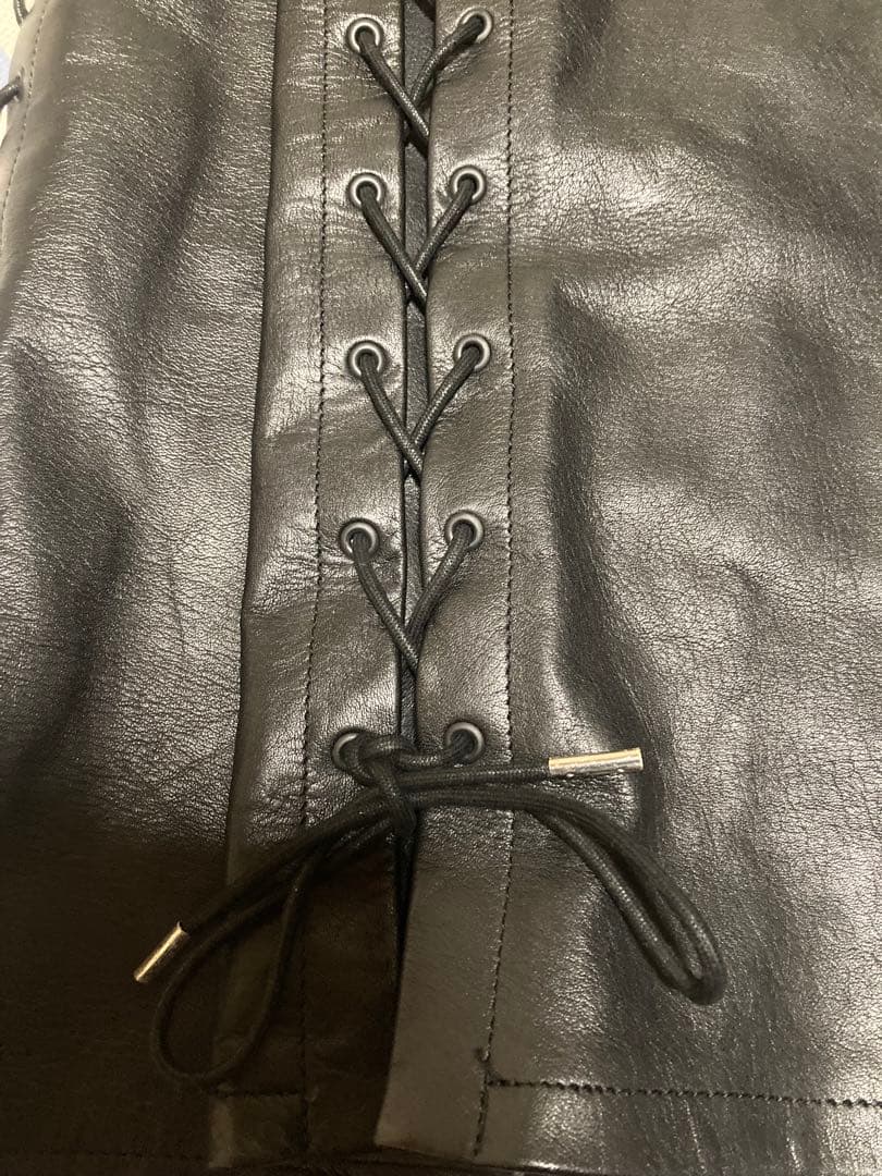 23AW ジョンローレンスサリバン Leather lace-up pants
