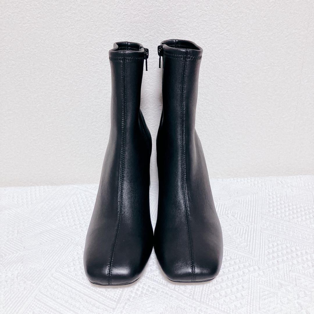 FRAY I.D ラムレザー ストレッチショートブーツ 黒 24.5cm 38