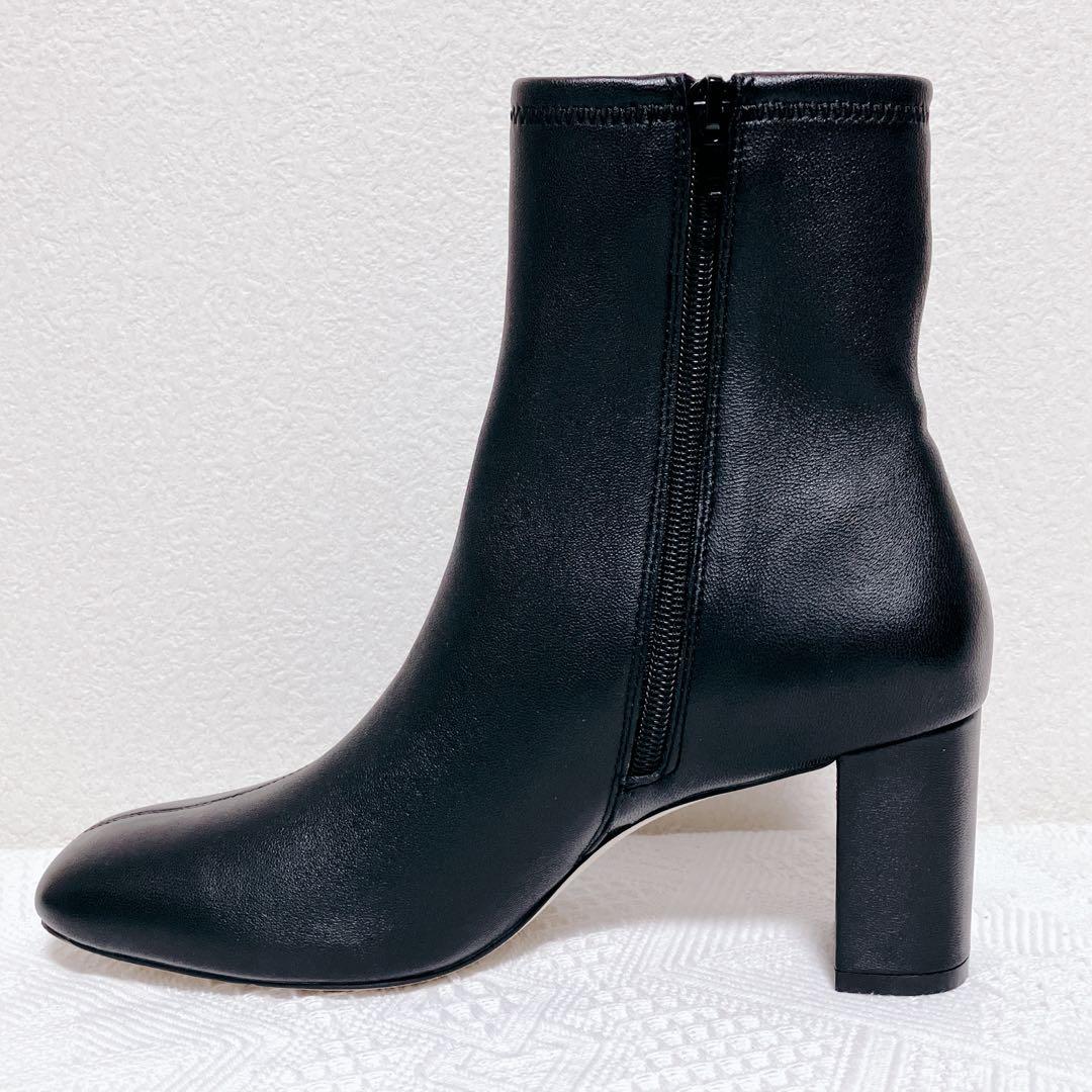 FRAY I.D ラムレザー ストレッチショートブーツ 黒 24.5cm 38