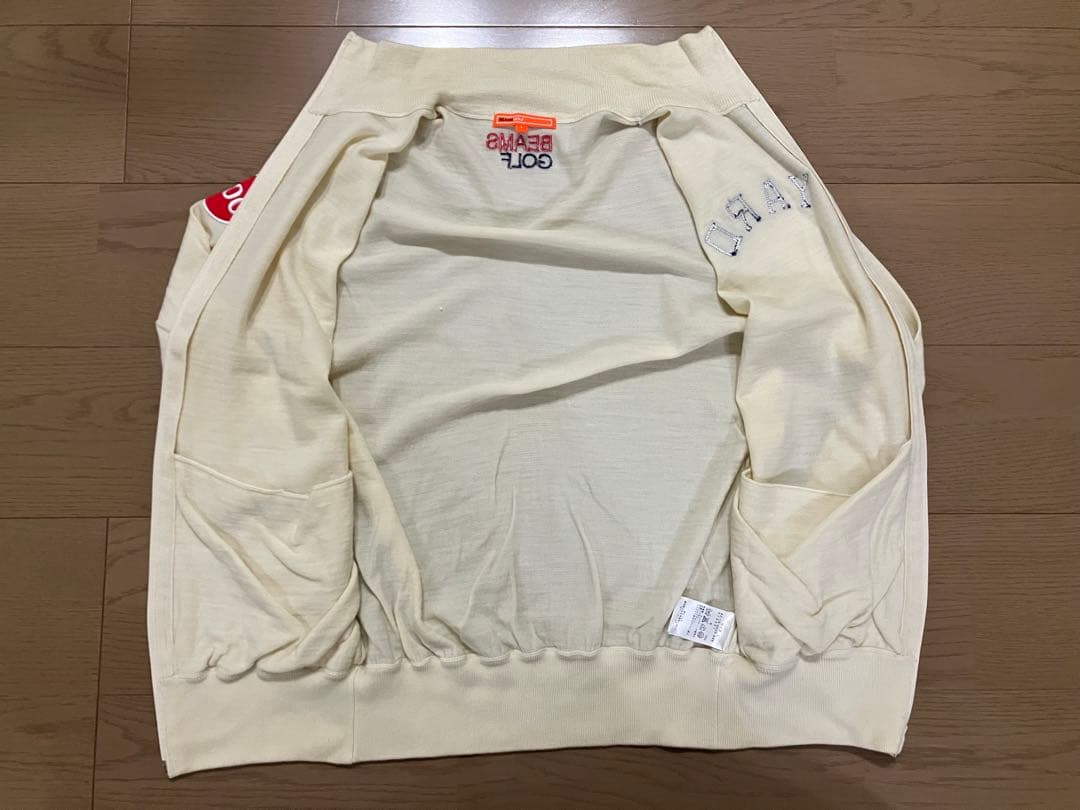 【ファウラ】BEAMS GOLF ZIPアップセーター アイボリー