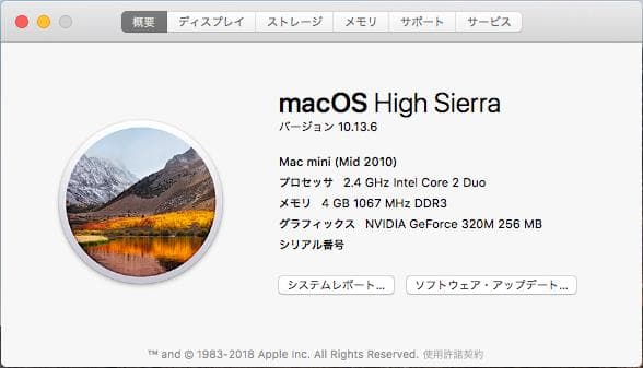 Mac mini 2010 2.4GHz HDD500GB メモリ4GB