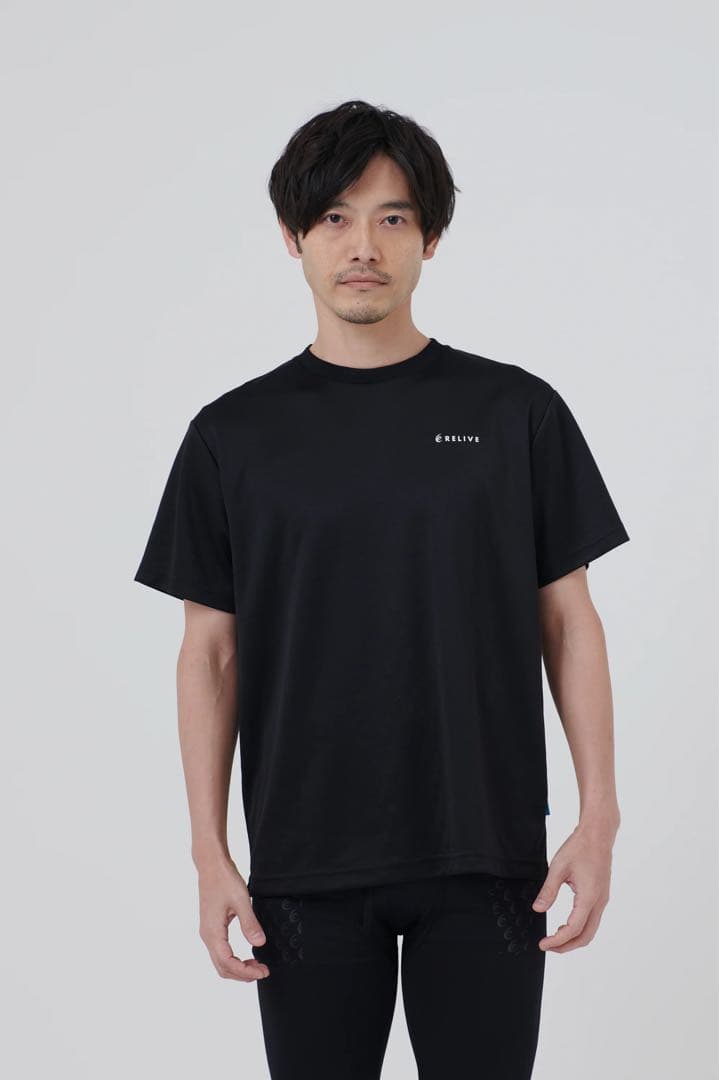 正規品保証！リライブシャツα　半袖　Tシャツ 丸ネック　ブラック　HBN
