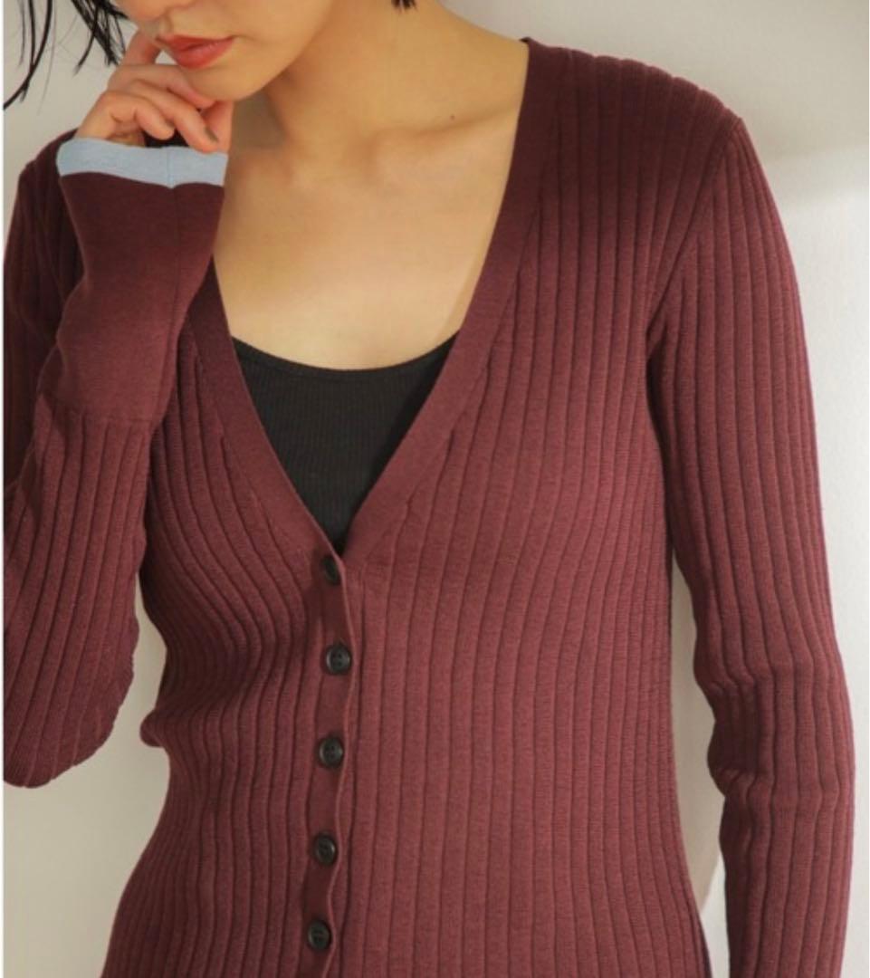 mici ROSEBUD リブニットカーディガン