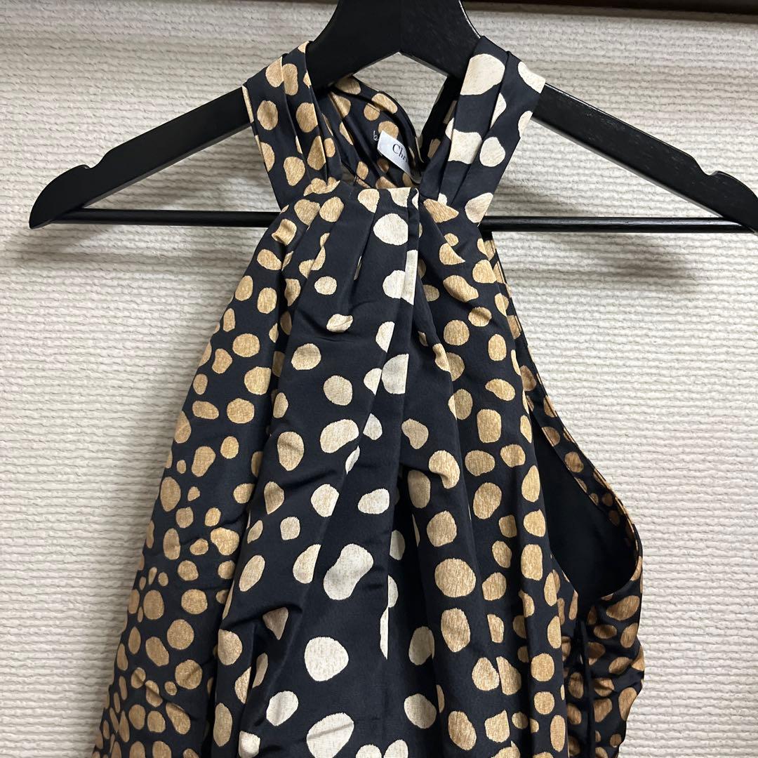 Christian Dior ドット模様 ノースリーブ ドレス