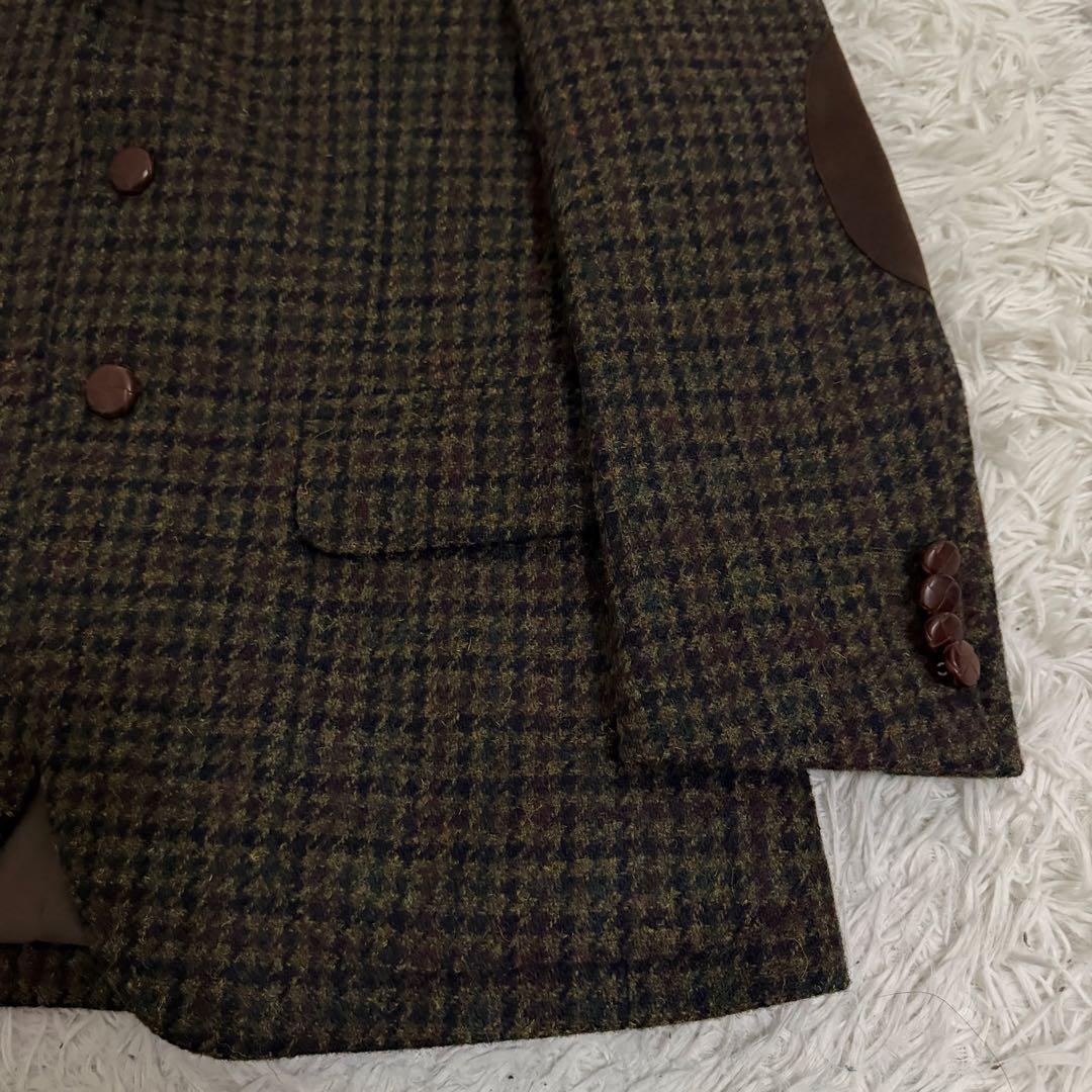 美品✨ラグラックスゴールド ジャケット ハリスツイード 千鳥格子 エルボーパッチ