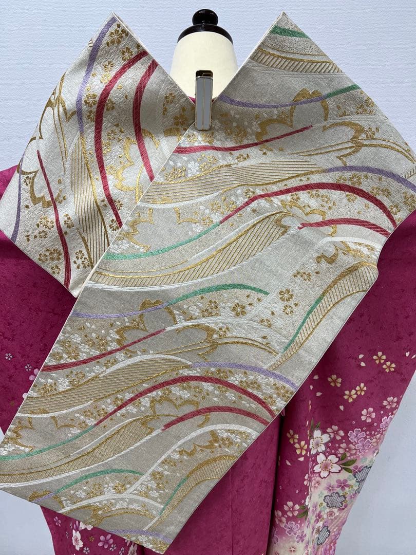 振り袖　フルセット　長襦袢付　金彩加工　刺繍入り　成人式　結婚式　777